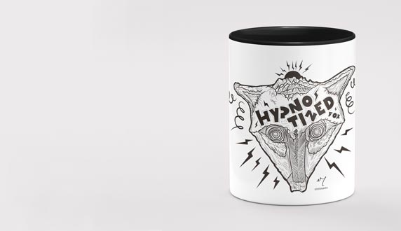 hypnotized fox mug
